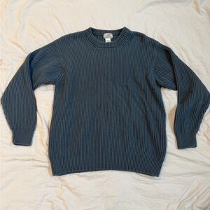 L.L. Bean Men's Ribbed Crewneck Sweater - Navy Blue